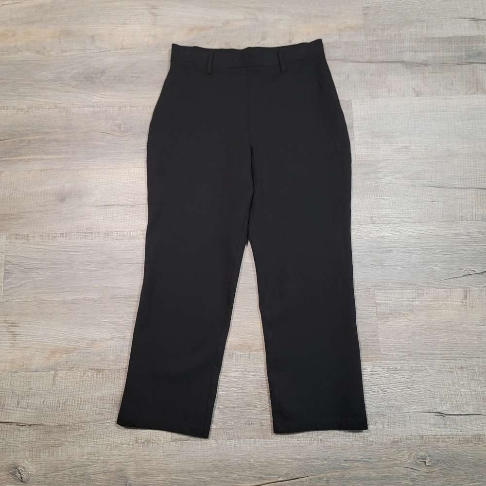 Quince Women Ultra Stretch Ponte Straight Leg Pants Size Medium Black Pull On